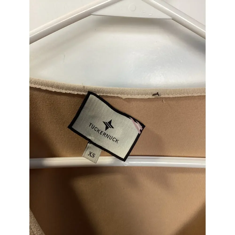 Tuckernuck Women's Bone Suede‎ Easton Swing Blouse Top Minimalist Beige Size XS